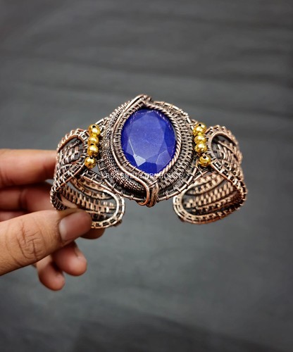 Bracciale rame zaffiro blu - bracciale,