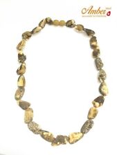 Collana d'ambra vera baltica grezza "White Sand" Anallergico