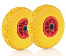 COPPIA RUOTE PIENE POLIURETANO PER CARRELLO PORTAPACCHI PORTASACCHI CARRELLINO