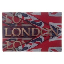 Cartolina in 3D con bandiera inglese britannica Union Jack Souvenir Lond 0HBI