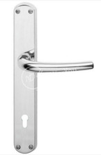 MANIGLIA COMPLETA DI PLACCA GHIDINI 55744088507 ACCIAIO LUCIDO ARREDAMENTO