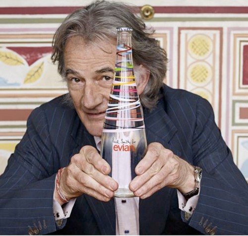Evian glass water bottle - glass,