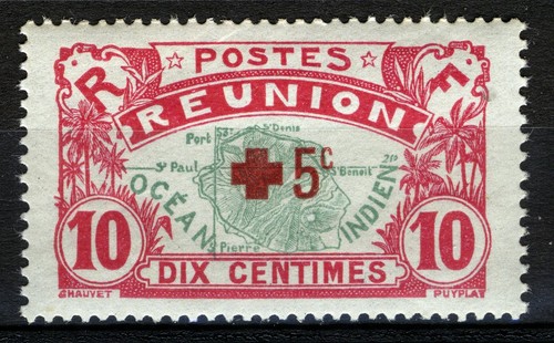 Riunione francese 1916 10c - riunione, 5+10c