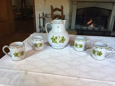 Ceramica Faenza Brocca Caraffa e 4 Tazze Bicchieri Firmati Ricciardelli Tavanti