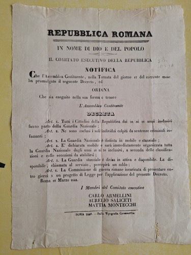 Manifesto repubblica romana - manifesto,