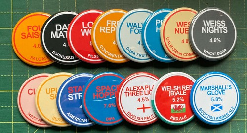 Beer badges for the pinter - 'beer,