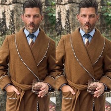 Brown Wool Men's Smoking
