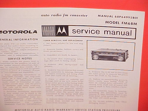 1968 motorola auto radio - auto, fm