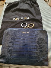 Pochette Paule Ka in pelle blu