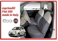 Coprisedili per auto Fiat 500 fodere set su misura completo kit grigio e panna ,