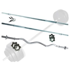 Kit Bilanciere Palestra in Acciaio Cromato 25mm Fermadischi Inclusi e Set Ghisa