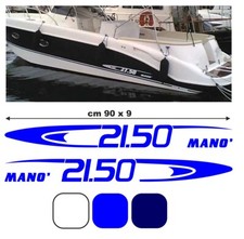 Coppia adesivi in vinile per imbarcazione nautica barca MANO 21.50  DX-SX