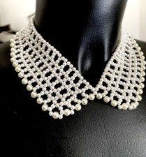 ? COLLANA COLLIER GIROCOLLO VINTAGE PERLE FINTE BIANCO