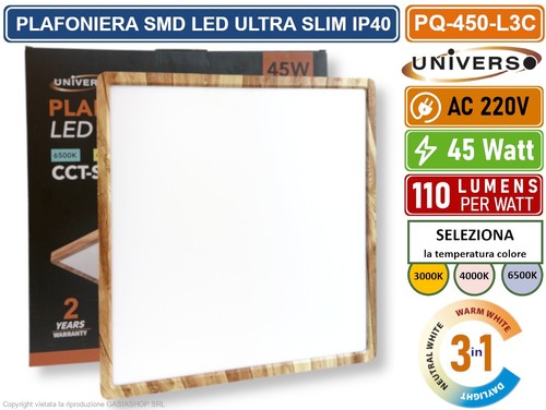 Plafoniera ultra slim quadrata - plafoniera,