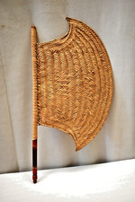 Antico Mano Ventola Pankha Manuale Woven Bambù Indiano Arte Collectibles " 5