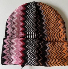 Cappello Berretto Missoni Multicolore Motivo Zig Zag Nuovo con etichette Autentico Taglia 1