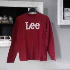 Maglia in cotone a maniche lunghe marca Lee bordeaux taglia 10 anni 140 cm bianc