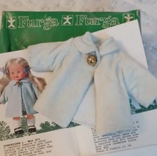 Cappottino azzurro in velluto mod.9111 per bambole mini Furga