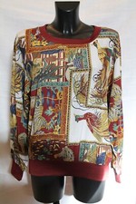 maglia in seta Ferragamo fantasia giallo e rosso taglia unica