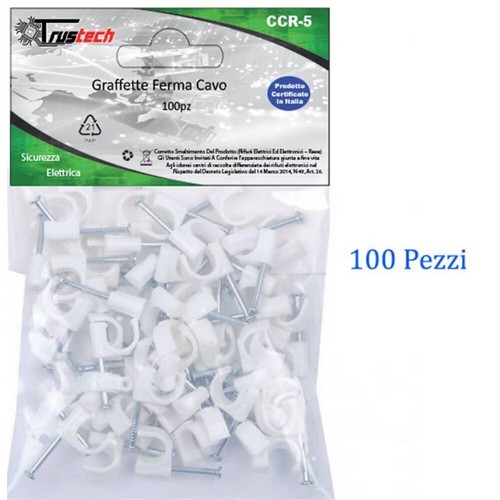 100x graffette ferma - 100x, cavo