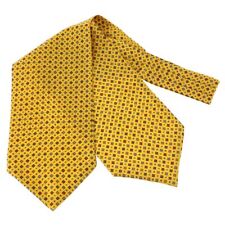 Tony & Paul. Foulard Ascot. Sofia, Soie. Jaune bouton d'or  - carreaux -  FABRIQ