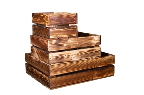 Casse legno bruciato poco - casse,