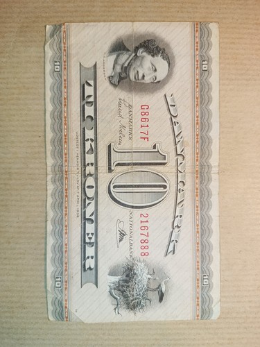 Banconota antica danimarca - danimarca, 10