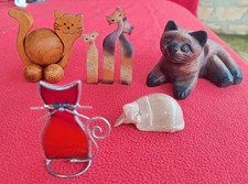 5 Gatti Statuette Collezione