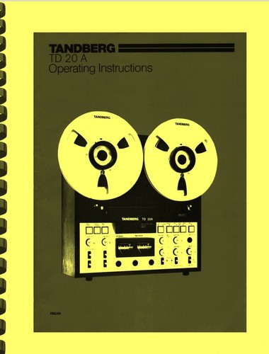 Tandberg td20a manuale - td20a, e