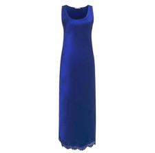 Maxi abito in seta blu nuovo