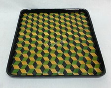 Vassoio in bambù intrecciato a mano dimensioni 33x33x2,5 cm casalinghi arredo