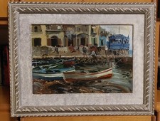 Vecchio dipinto olio di Federico Cilia 1900-?