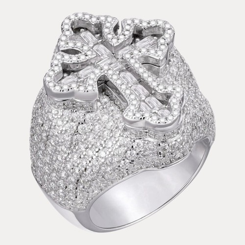 Anello croce baguette
