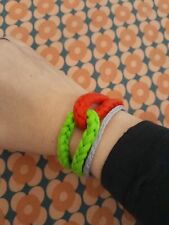 braccialetto bicolore uncinetto cotone nodo