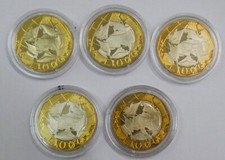 ITALIA REPUBBLICA  SERIE COMPLETA 1000 LIRE BIMETALLICO 1997/2001 PROOF