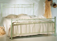 LETTO FERRO BATTUTO TEVERE MATRIMONIALE AVORIO ORO,VERDE-ORO, NERO