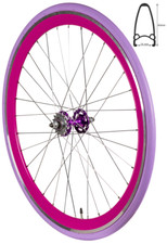 Ruota posteriore REDONDO 28 pollici singlespeed fixie cerchio viola + pneumatici