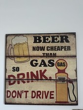 Quadro 60 X 60 Beer Gas  Drink In Tela 