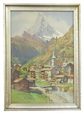 E. von Handel-Mazzetti (1885-1950) acquerello - Zermatt con Cervino - firmato