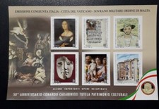 2019 ITALIA FOGLIETTO CARABINIERI TUTELA PATRIMONIO CONGIUNTA VATICANO SMOM