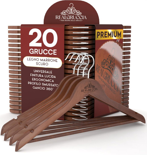 Grucce legno marrone - grucce,