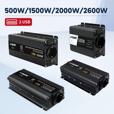 Convertitore di Tensione Auto 500W 1500W 2000W 12V a 230V Inverter con 2USB Trip