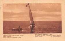 AL18-30E) CARTOLINA VERSI C. GIORGERI CONTRI BARCA A REMI VELA VG FANO AGNONE