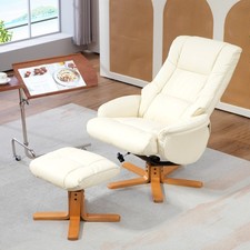 HOMCOM Poltrona Relax con Sgabello, Poltrona TV con Funzione Sdraio, Funzione Basculante