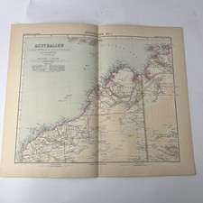 Stampa antica 1908 Australia occidentale mappa originale Stieler Hand Atlas