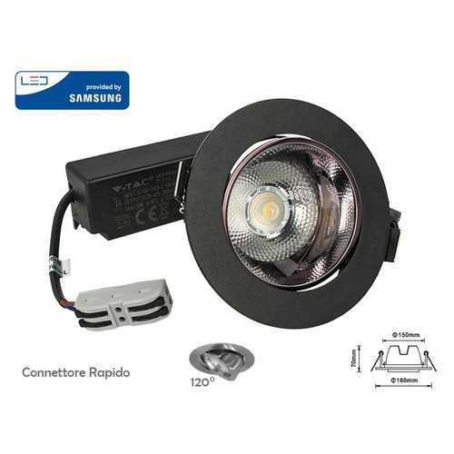 Faretto led cob incasso - led, 20w