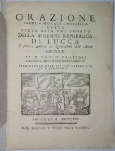 Settecentina orazione sacro - orazione,
