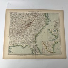 Stampa antica Vereinigte Staaten Bl6 Stieler Hand Atlas 1908 originale mappa