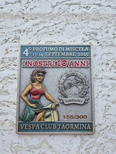 Vespa Club d'italia placca Metallica badge Plaque Plakette Rara Numerata