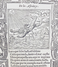 Icare 1551 Icarus Astrologie Dédale Flèche Poison Soleil Alciati XVI Gravures
